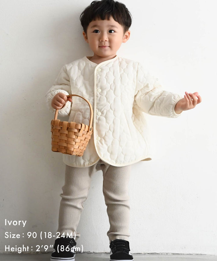 [Water-Repellent] Washable Collarless Quilted Jacket