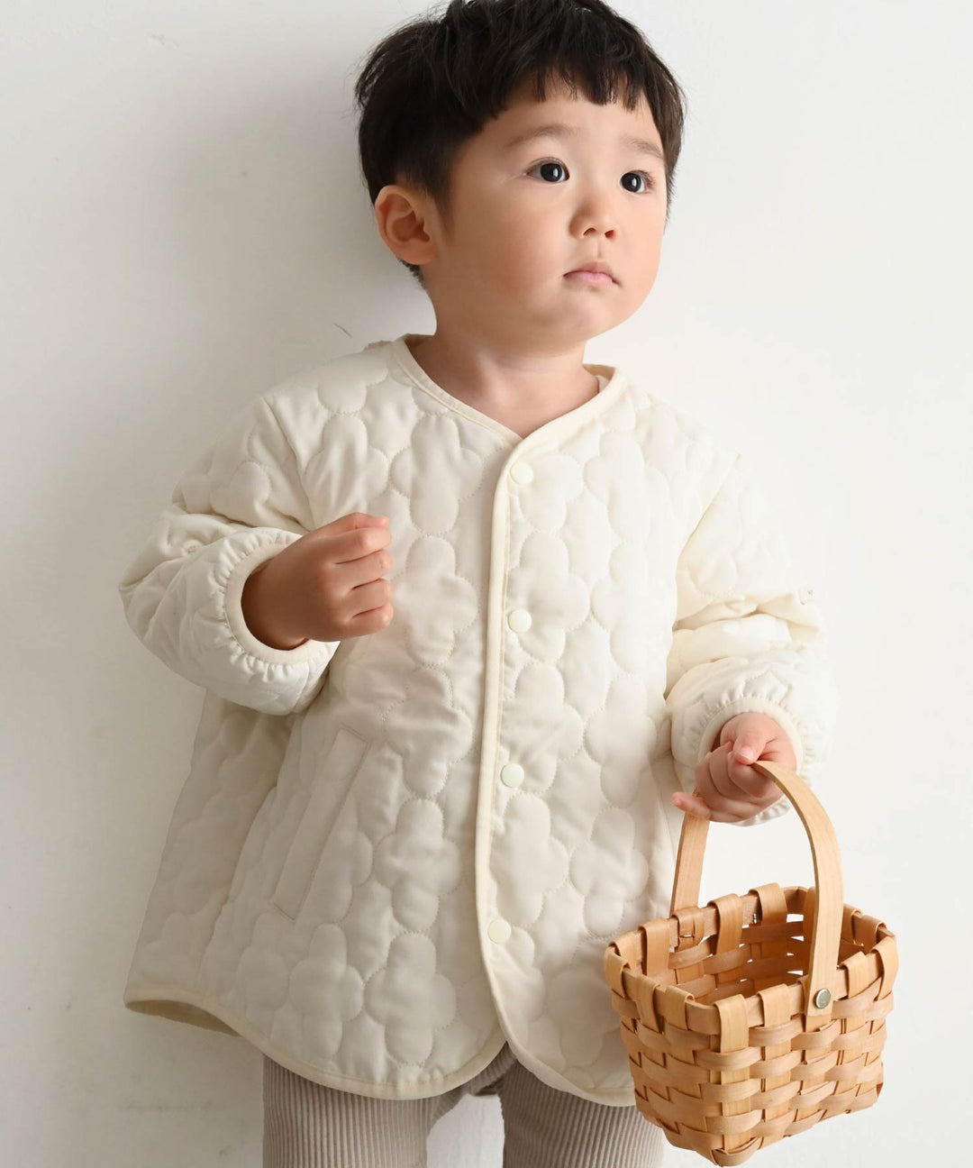 [Water-Repellent] Washable Collarless Quilted Jacket