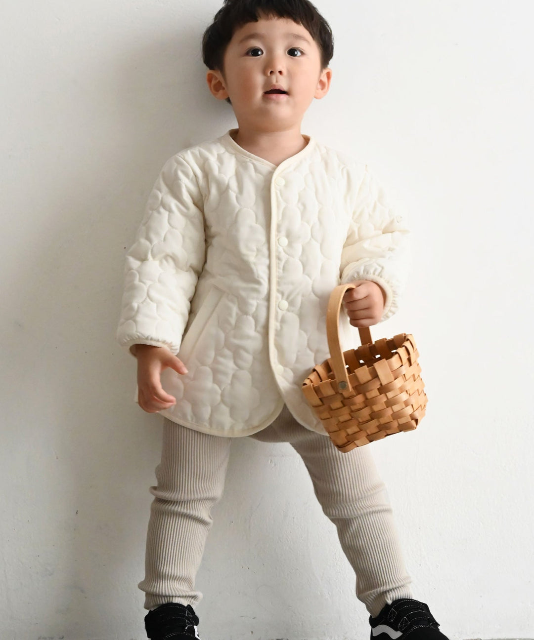 [Water-Repellent] Washable Collarless Quilted Jacket