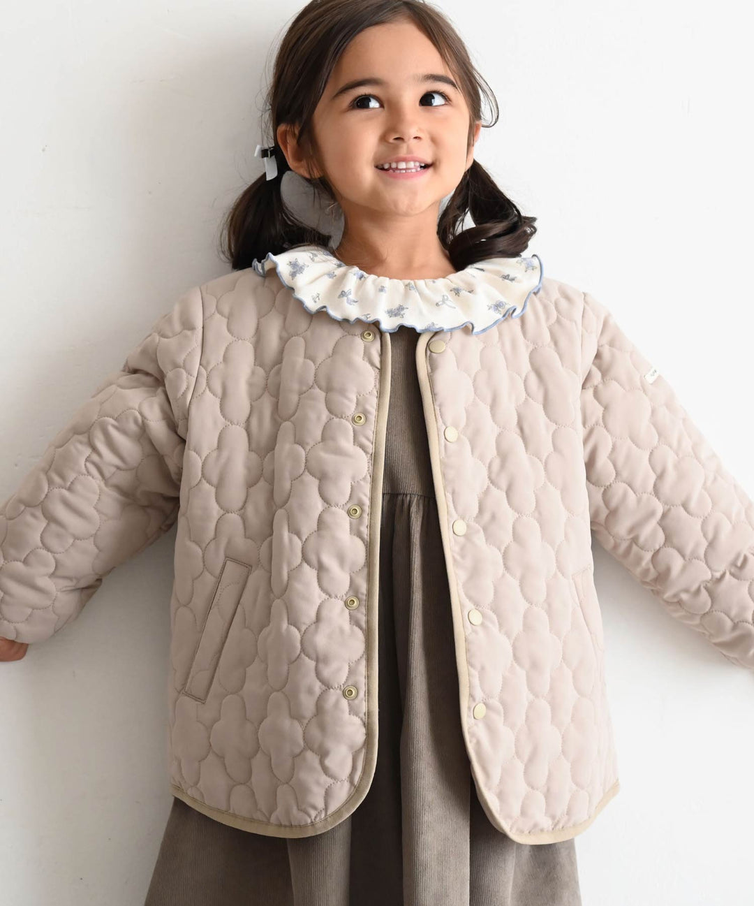 [Water-Repellent] Washable Collarless Quilted Jacket