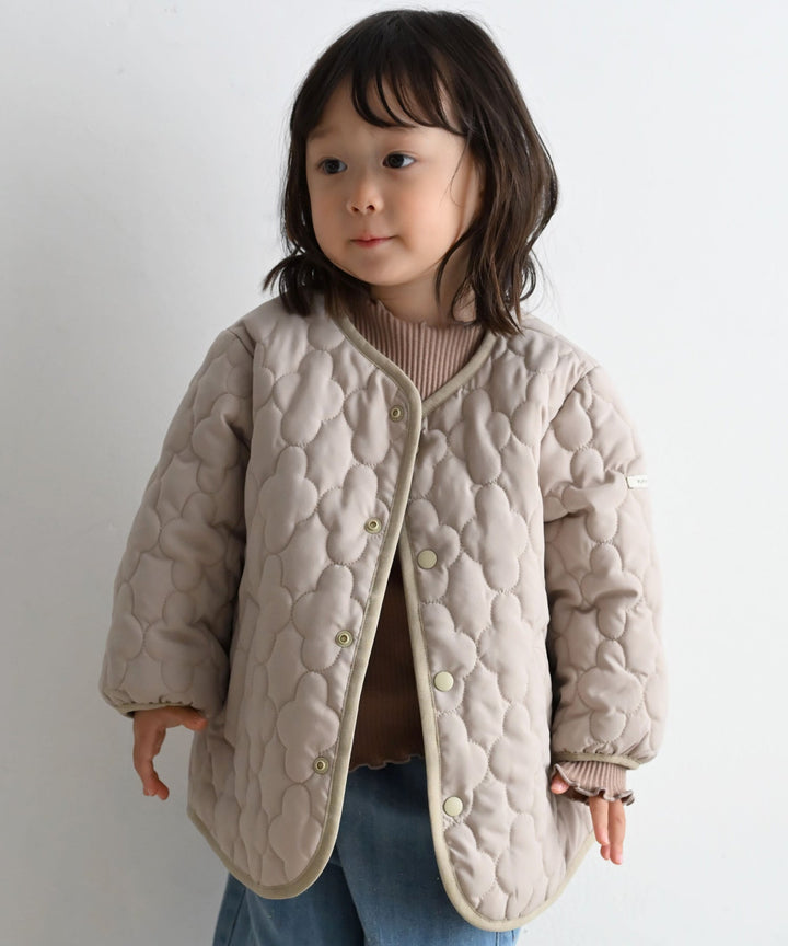 [Water-Repellent] Washable Collarless Quilted Jacket