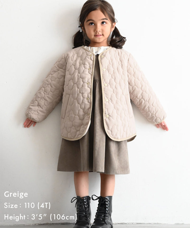 [Water-Repellent] Washable Collarless Quilted Jacket