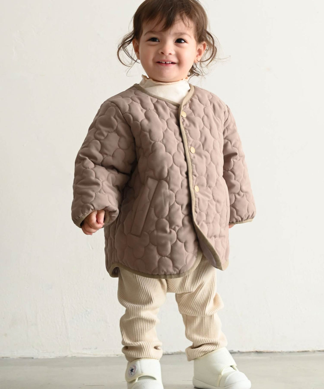 [Water-Repellent] Washable Collarless Quilted Jacket