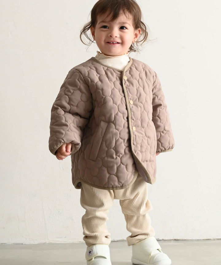 [Water-Repellent] Washable Collarless Quilted Jacket