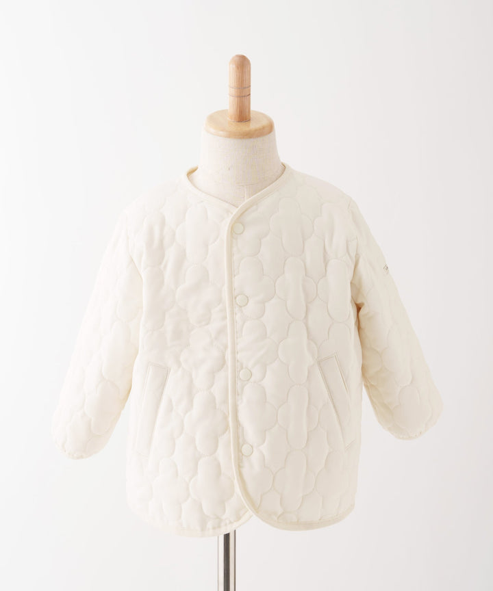 [Water-Repellent] Washable Collarless Quilted Jacket