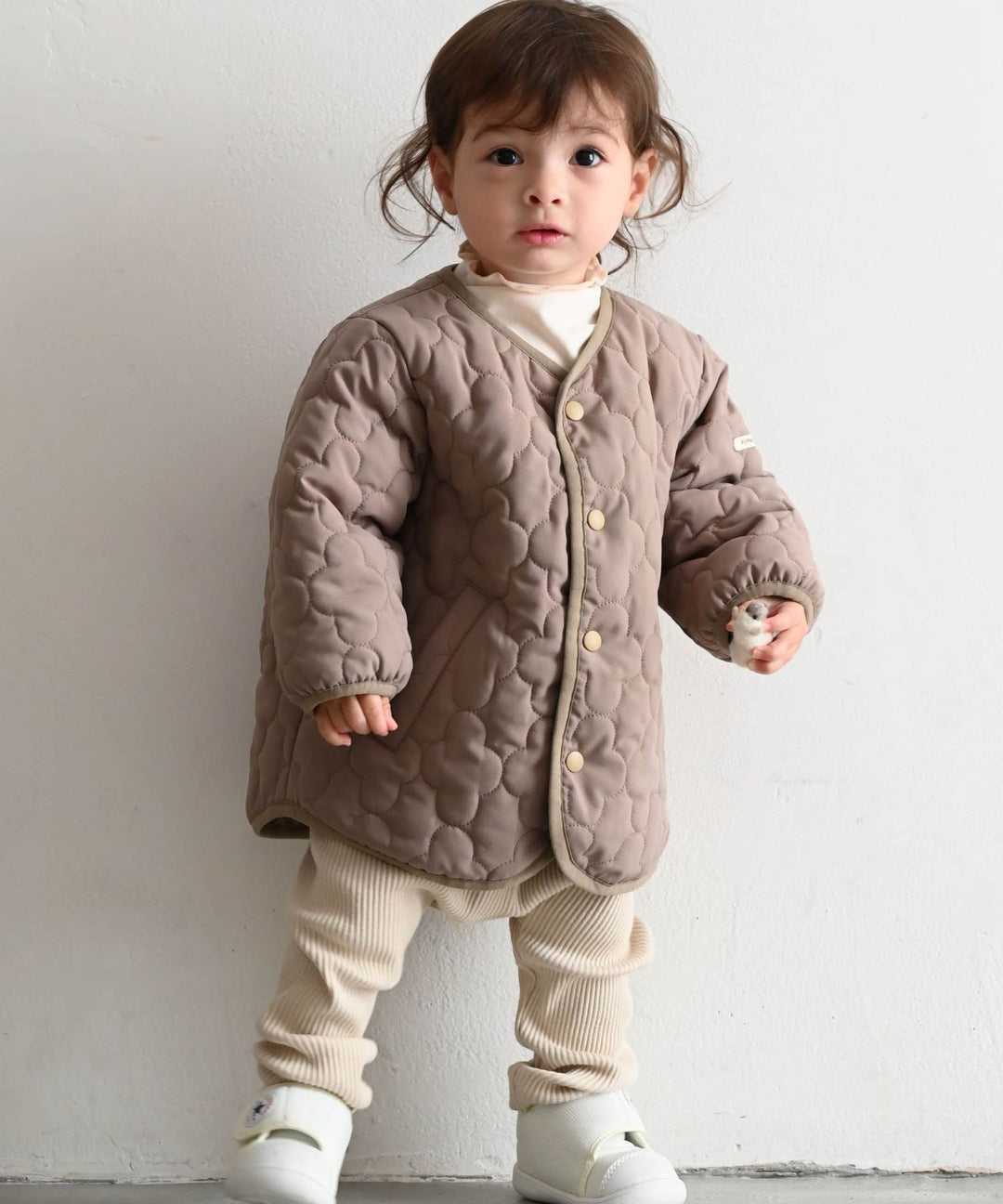 [Water-Repellent] Washable Collarless Quilted Jacket