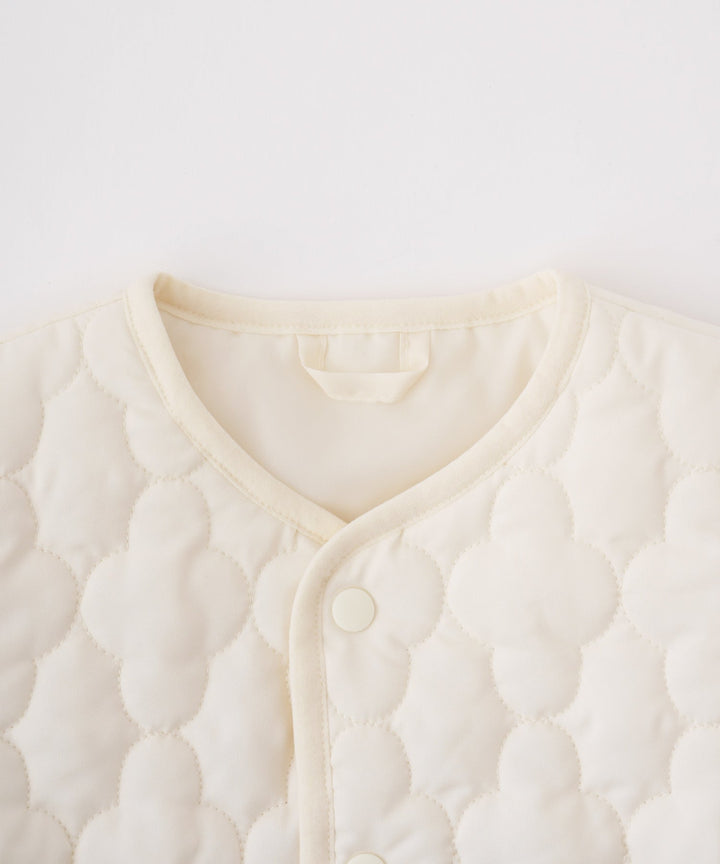 [Water-Repellent] Washable Collarless Quilted Jacket