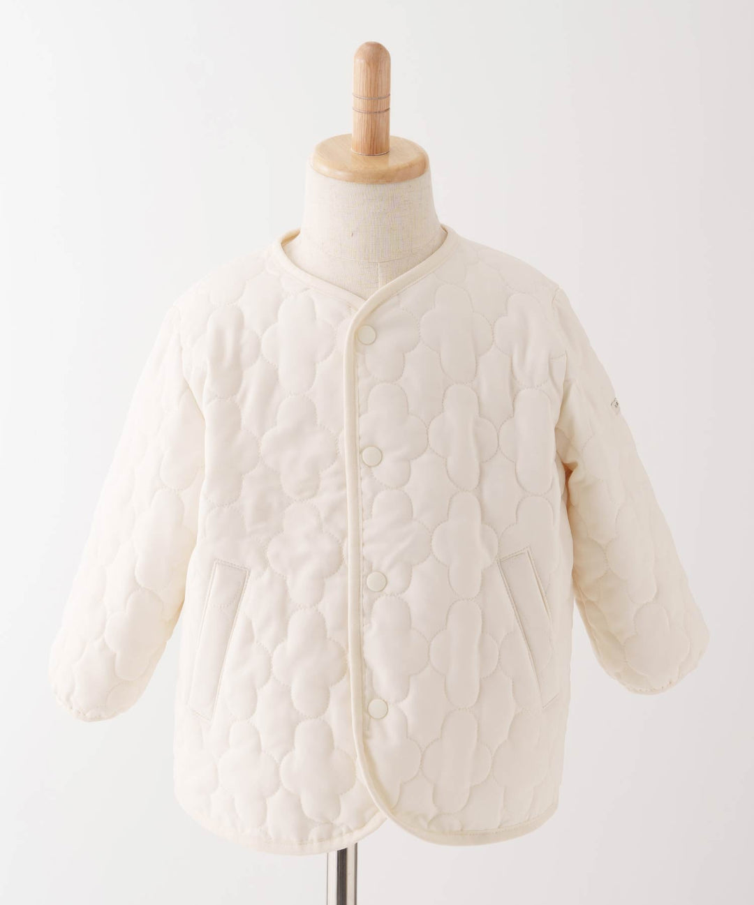 [Water-Repellent] Washable Collarless Quilted Jacket