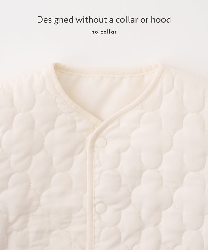 [Water-Repellent] Washable Collarless Quilted Jacket