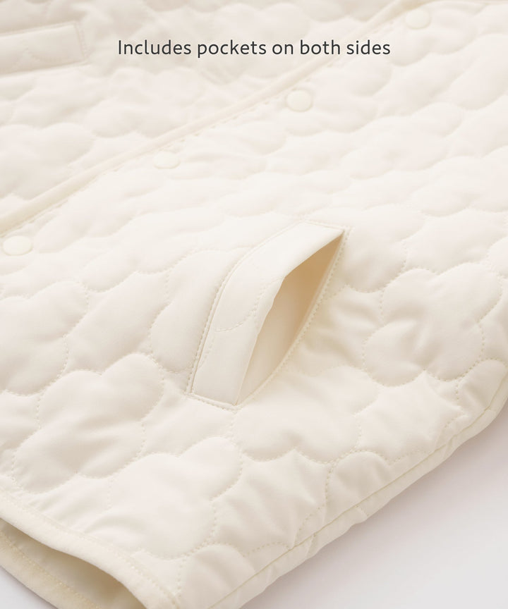 [Water-Repellent] Washable Collarless Quilted Jacket
