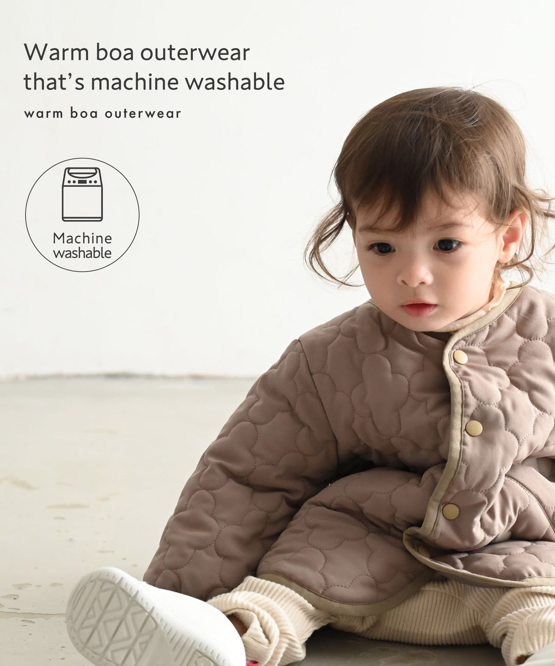 [Water-Repellent] Washable Collarless Quilted Jacket