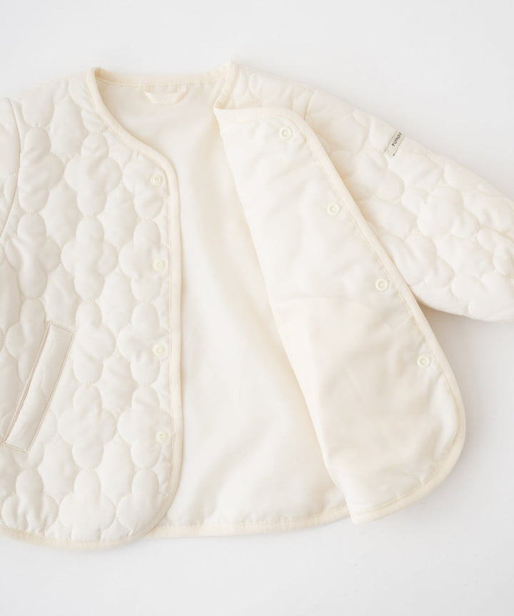 [Water-Repellent] Washable Collarless Quilted Jacket