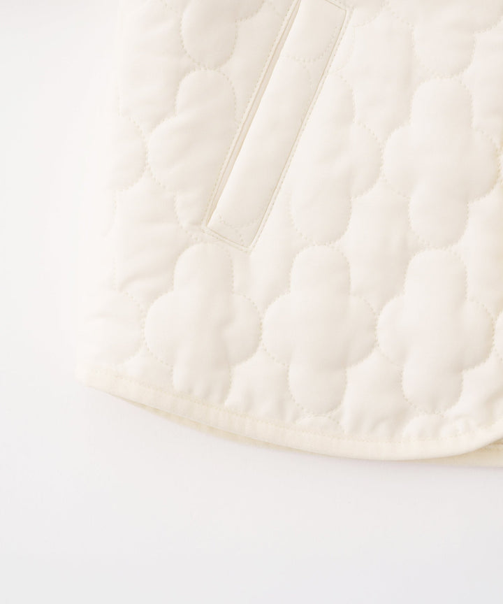 [Water-Repellent] Washable Collarless Quilted Jacket