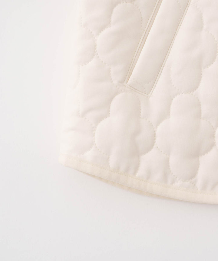 [Water-Repellent] Washable Collarless Quilted Jacket