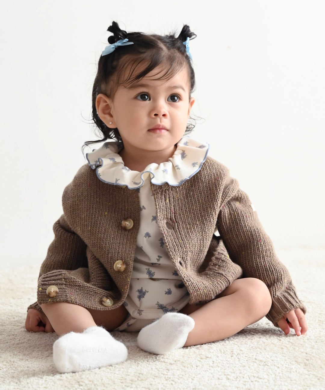 Long-Sleeve Romper with Frill Collar