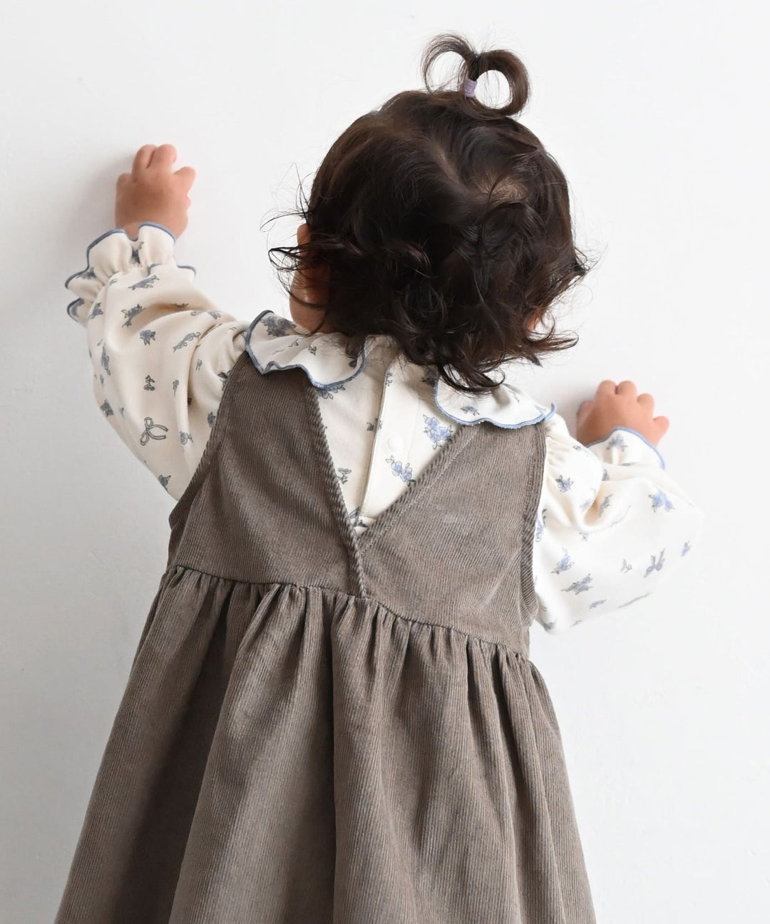 Long-Sleeve Romper with Frill Collar