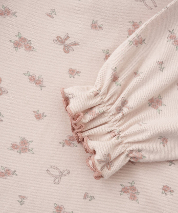 Long-Sleeve Romper with Frill Collar