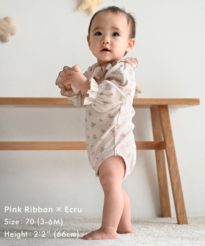 Long-Sleeve Romper with Frill Collar