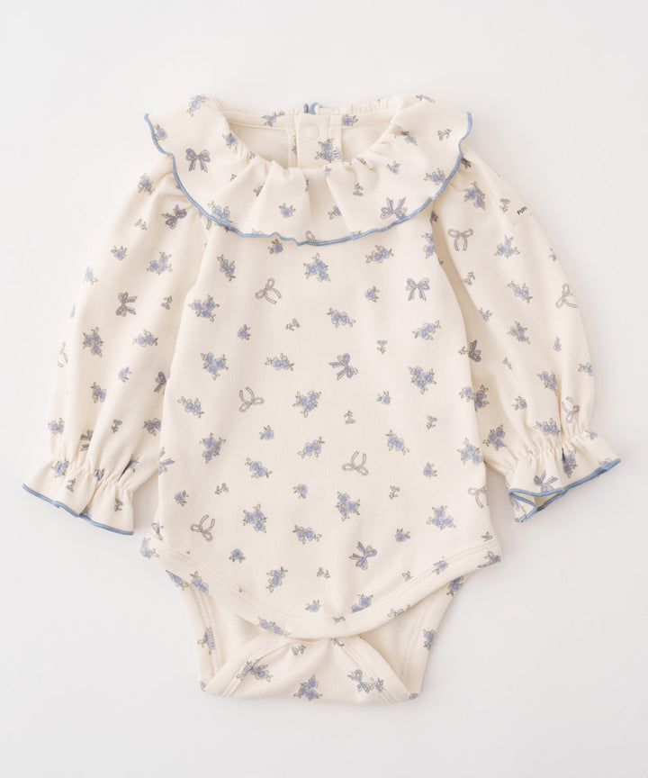 Long-Sleeve Romper with Frill Collar