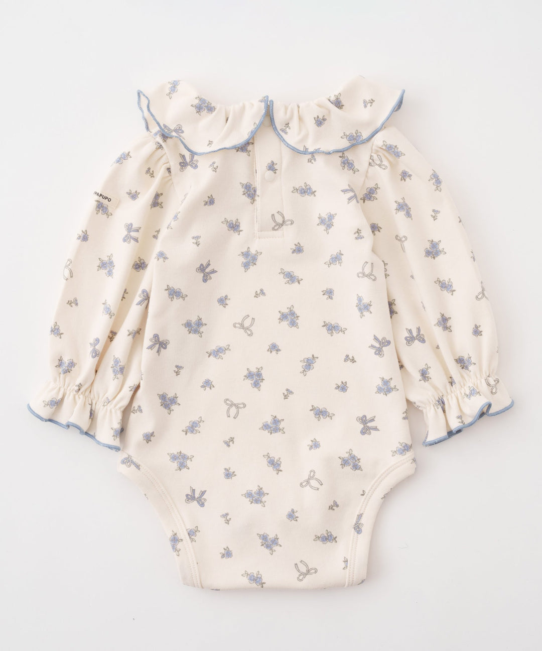 Long-Sleeve Romper with Frill Collar