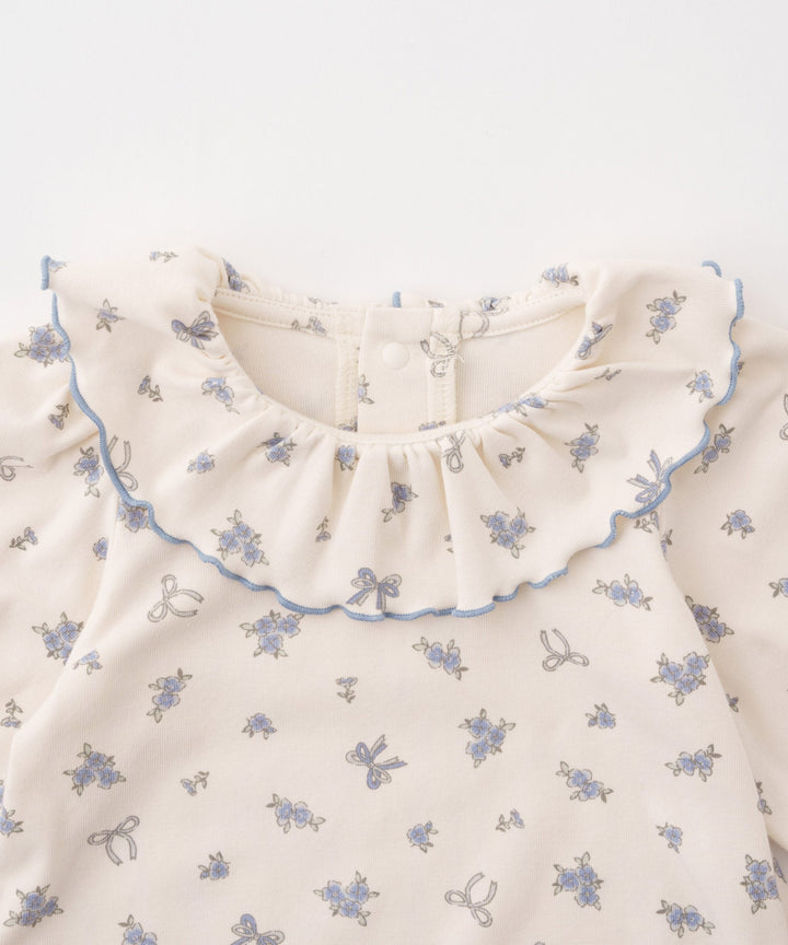 Long-Sleeve Romper with Frill Collar