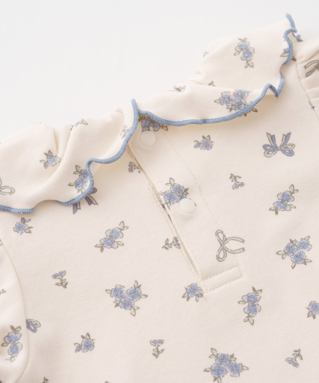 Long-Sleeve Romper with Frill Collar