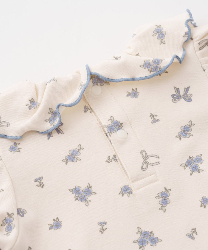 Long-Sleeve Romper with Frill Collar