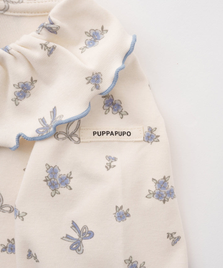 Long-Sleeve Romper with Frill Collar