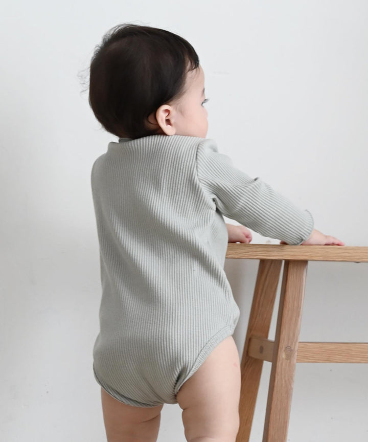 Long Sleeve Ribbed Romper