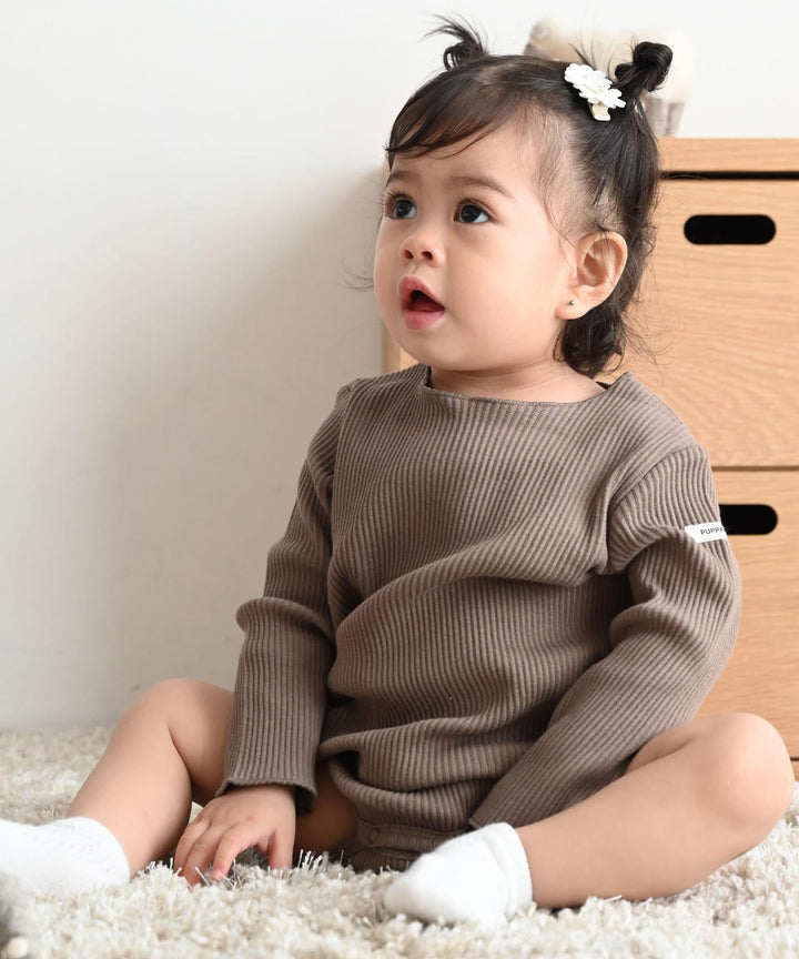 Long Sleeve Ribbed Romper