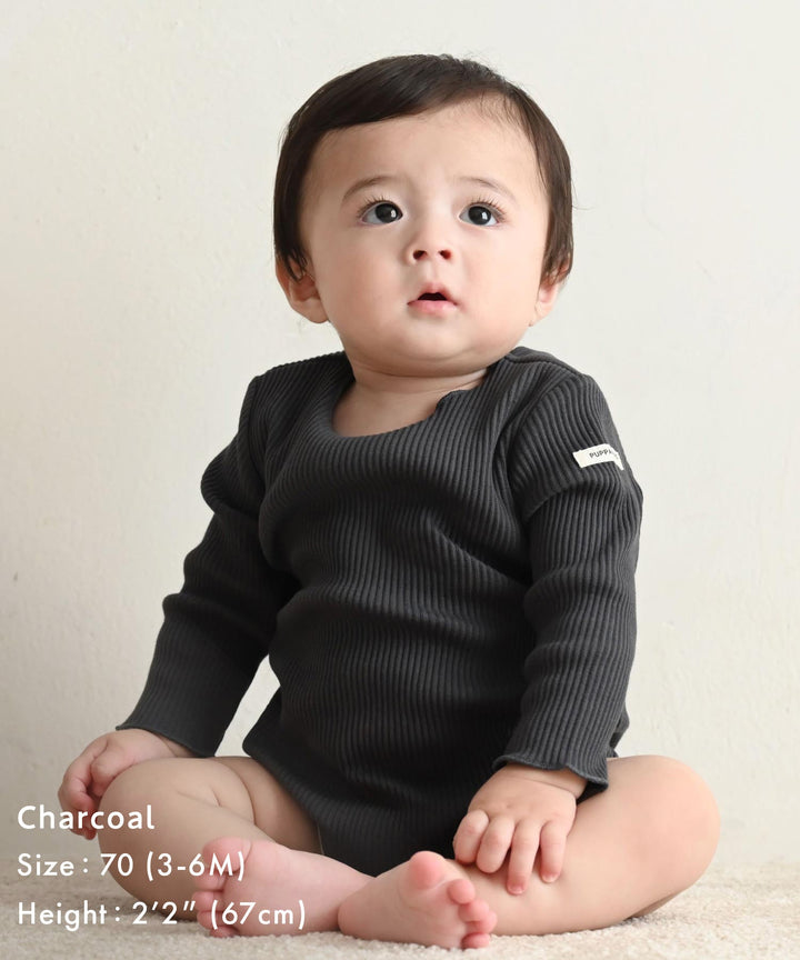 Long Sleeve Ribbed Romper