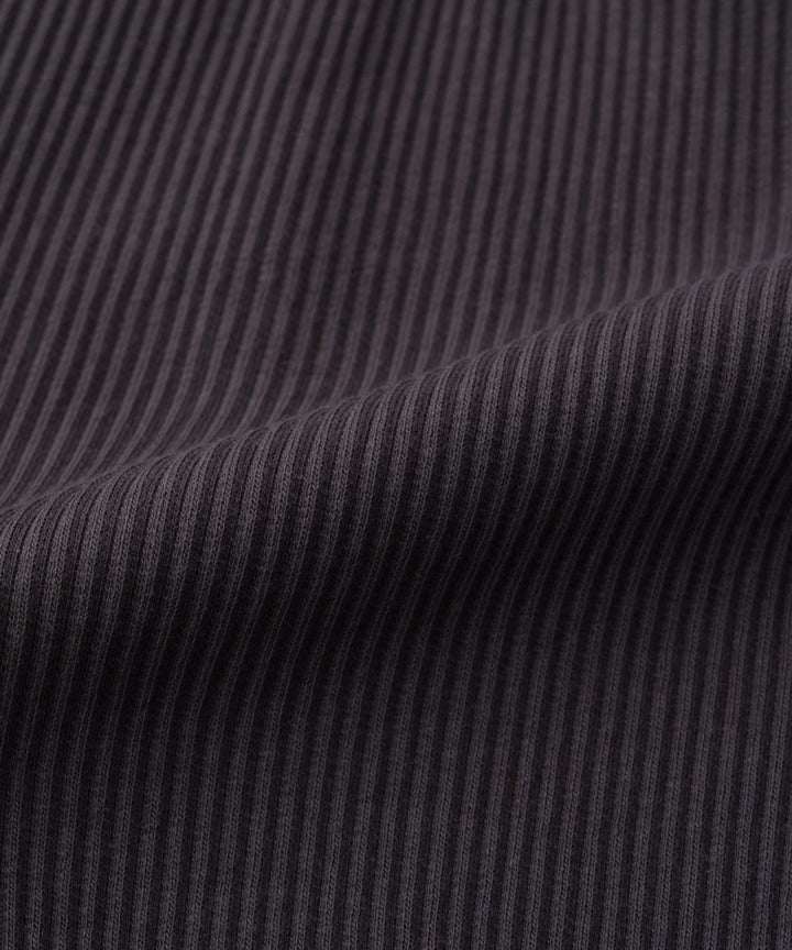 Shoulder-Frill Ribbed Long-Sleeve Romper