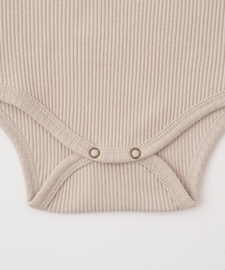 Shoulder-Frill Ribbed Long-Sleeve Romper