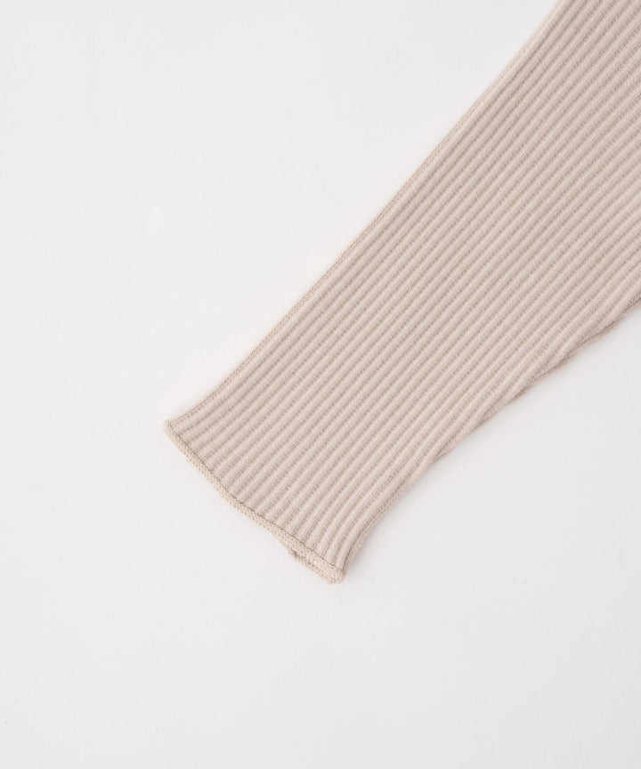 Shoulder-Frill Ribbed Long-Sleeve Romper