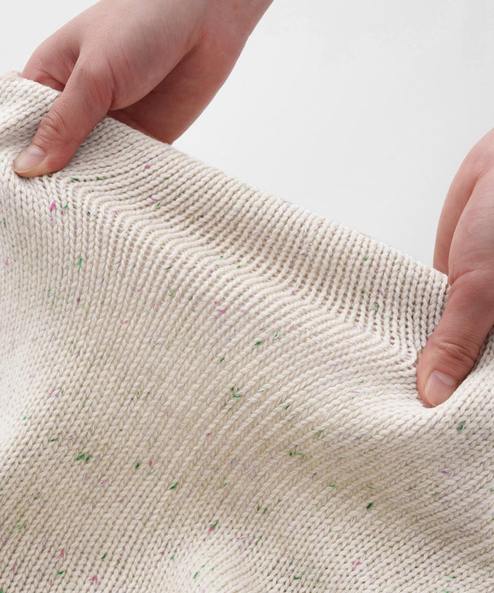 Long-Sleeve Color Nep Knit Romper