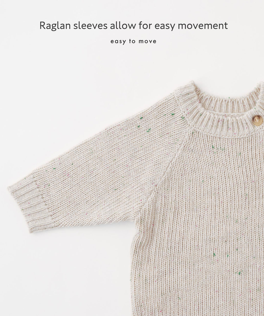 Long-Sleeve Color Nep Knit Romper