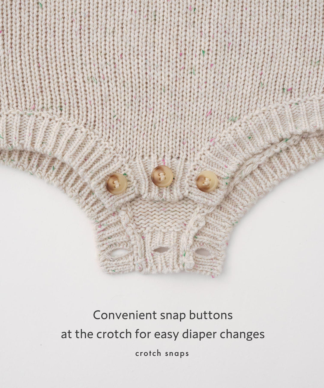 Long-Sleeve Color Nep Knit Romper