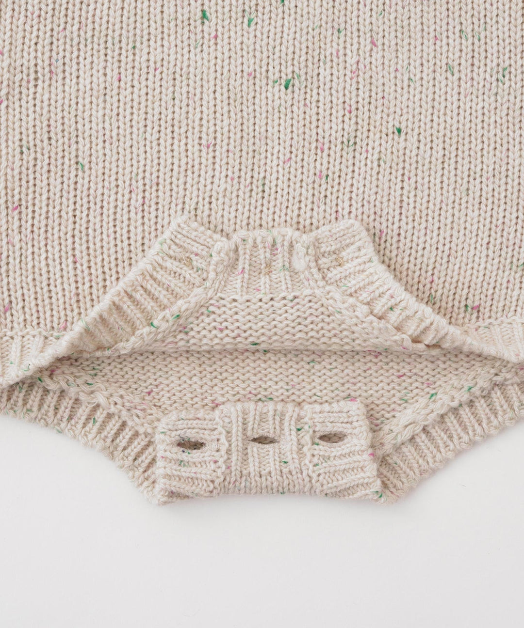 Long-Sleeve Color Nep Knit Romper