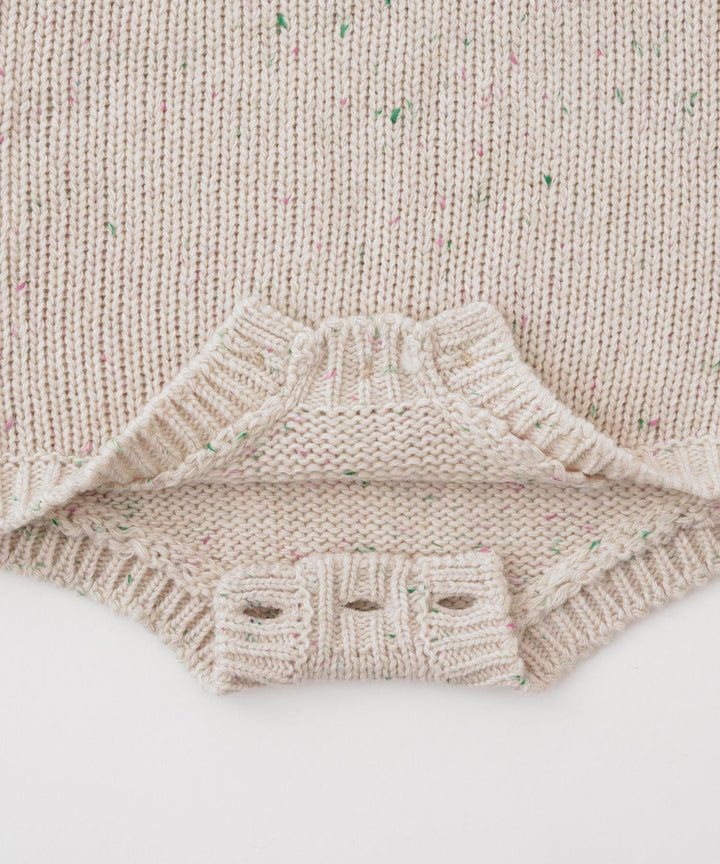 Long-Sleeve Color Nep Knit Romper