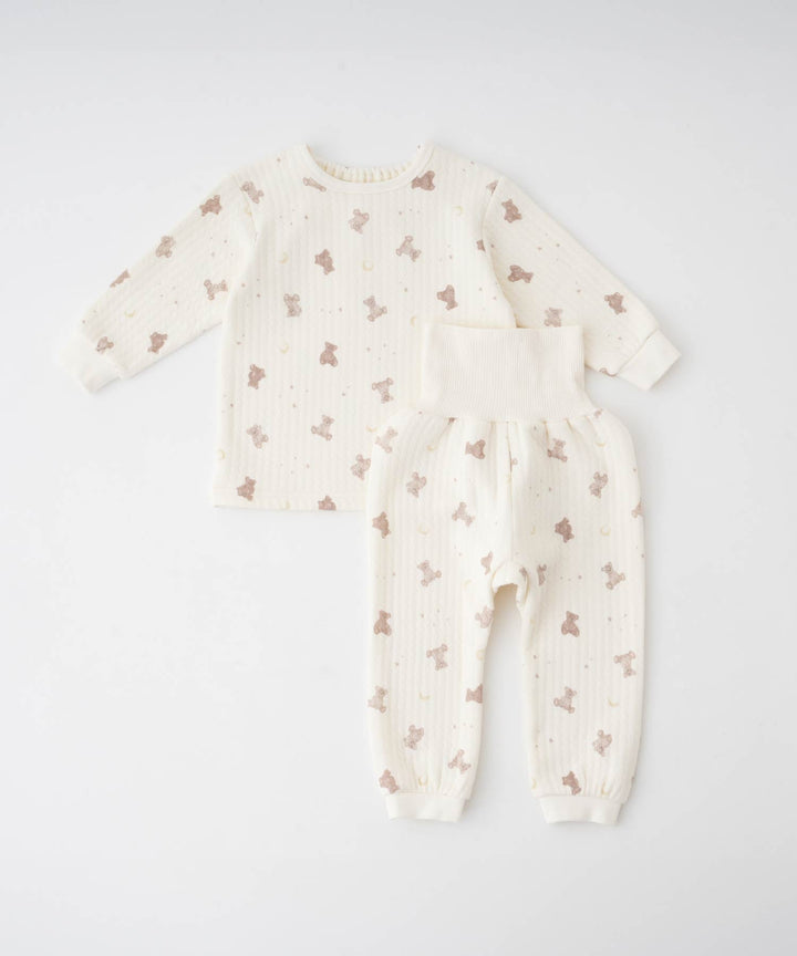 Baby Knit Quilt Pajamas with Stomach-Wrap Waistband
