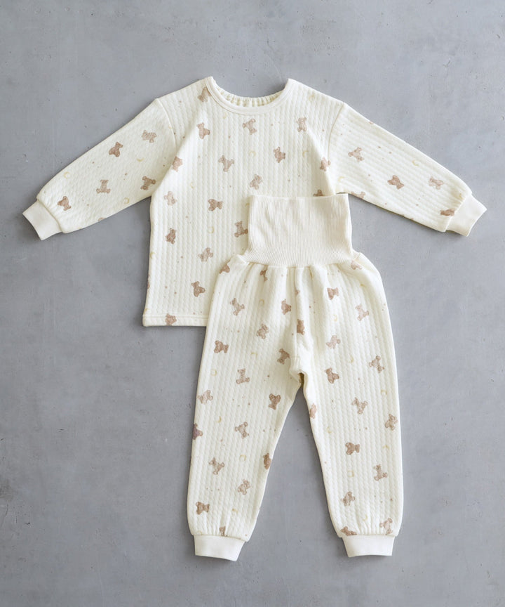 Baby Knit Quilt Pajamas with Stomach-Wrap Waistband
