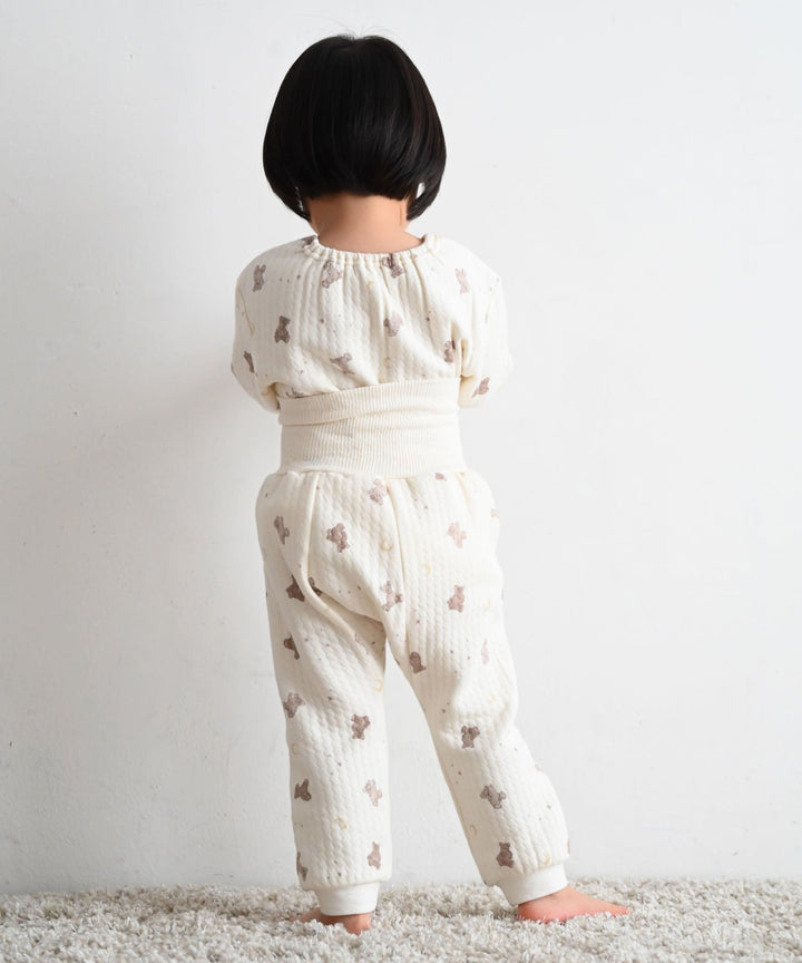 Baby Knit Quilt Pajamas with Stomach-Wrap Waistband
