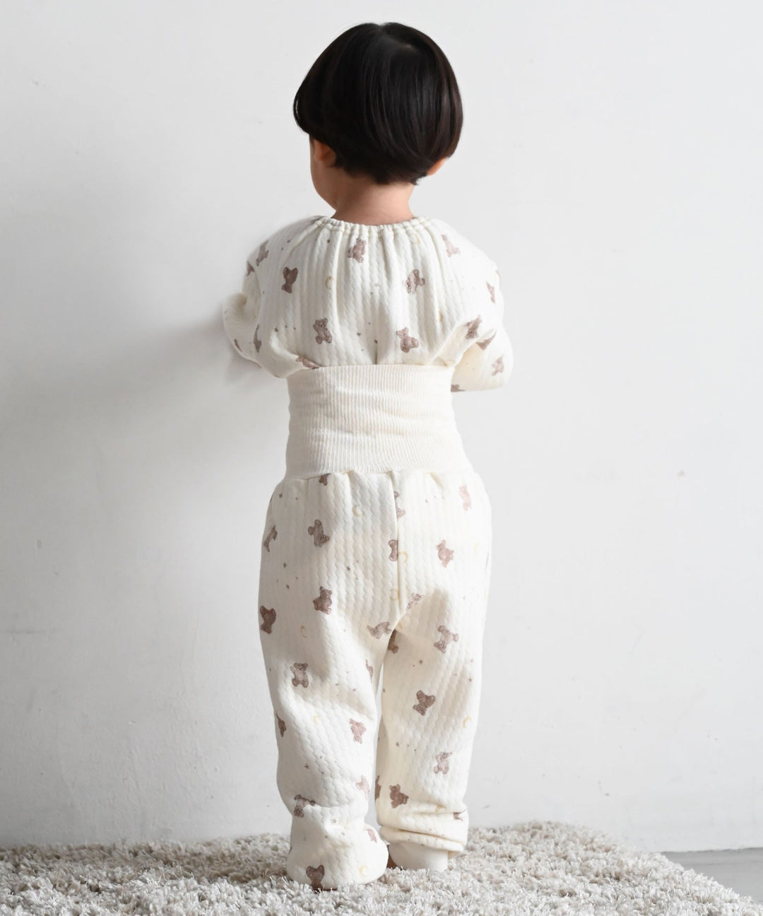 Baby Knit Quilt Pajamas with Stomach-Wrap Waistband