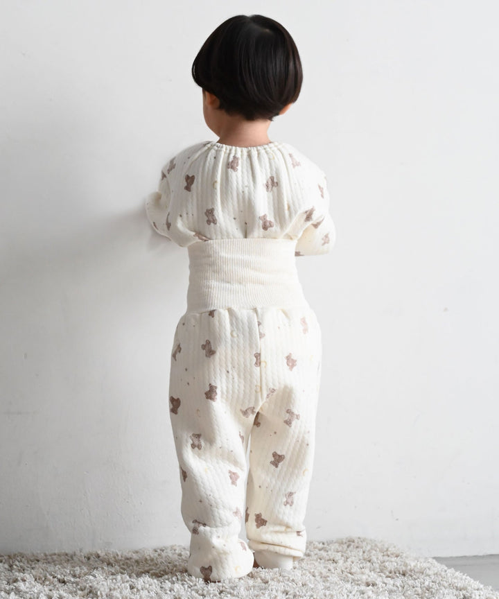Baby Knit Quilt Pajamas with Stomach-Wrap Waistband