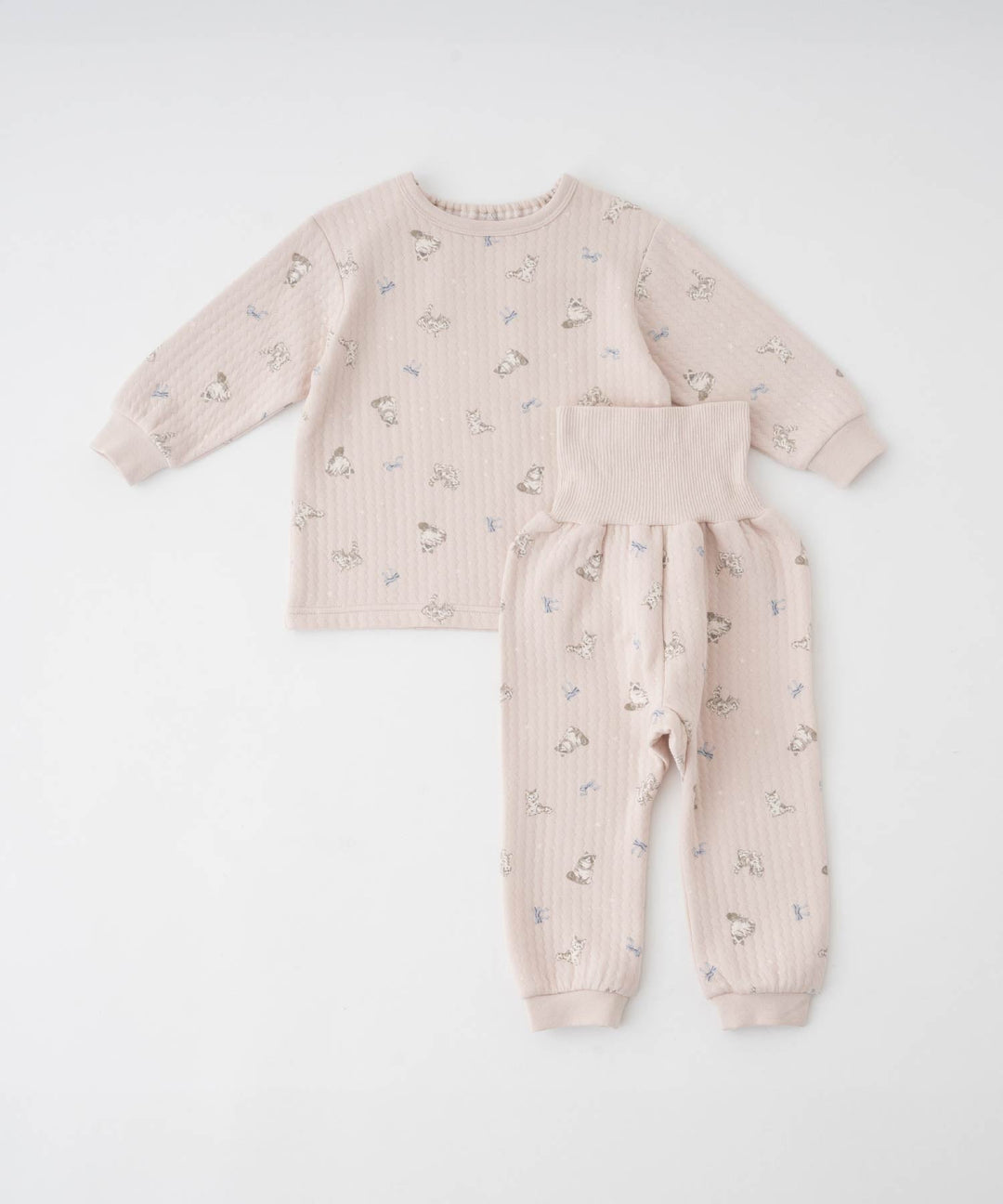 Baby Knit Quilt Pajamas with Stomach-Wrap Waistband
