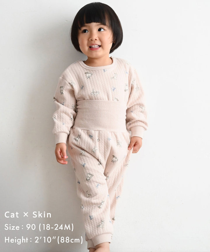 Baby Knit Quilt Pajamas with Stomach-Wrap Waistband