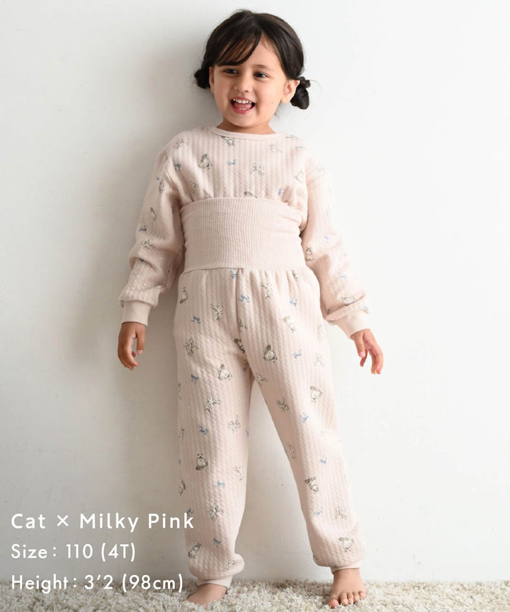 Baby Knit Quilt Pajamas with Stomach-Wrap Waistband