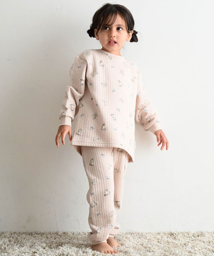 Baby Knit Quilt Pajamas with Stomach-Wrap Waistband