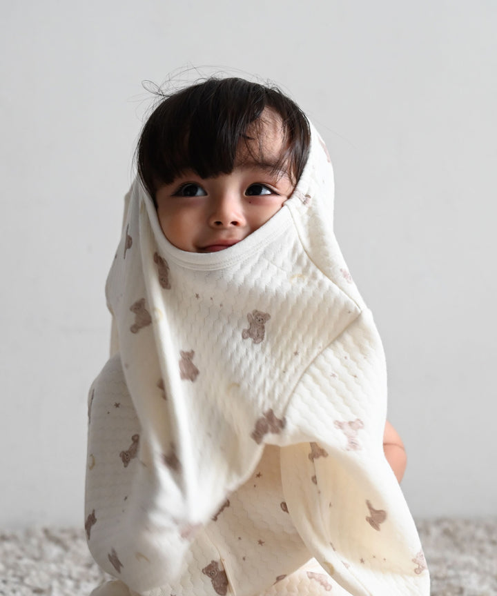 Baby Knit Quilt Pajamas with Stomach-Wrap Waistband