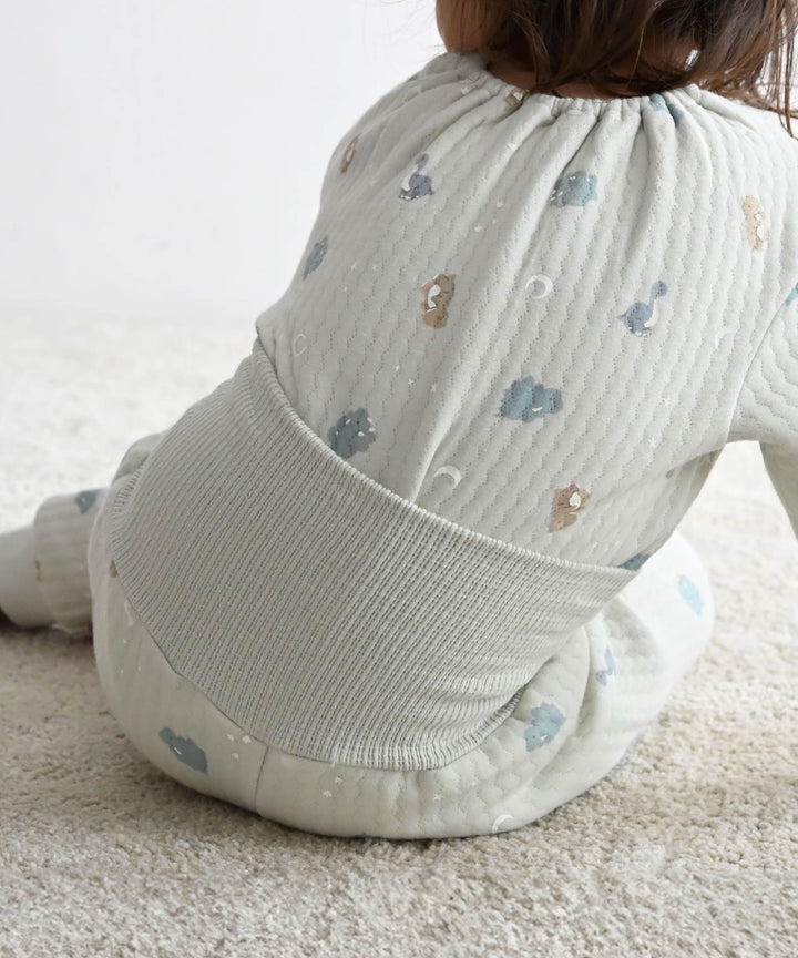 Baby Knit Quilt Pajamas with Stomach-Wrap Waistband